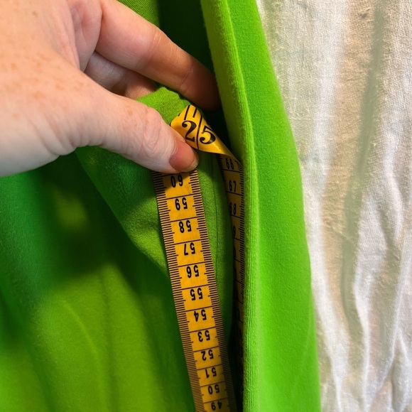 Susan Graver neon green shirt with ruffled button accent. Size XL? See photos. - Picture 7 of 8